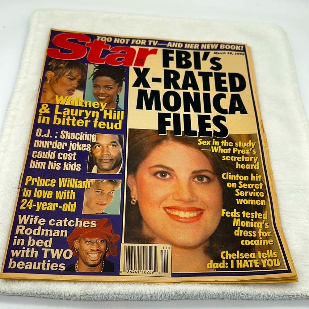 Star Tabloid-March 16, 1999-Monica Lewinsky, Whitney Houston,OJ & Rodman